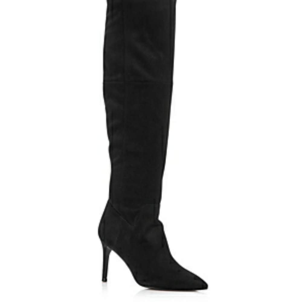 Aqua Womens Lola Faux Suede High Heel Dress Boots 7M